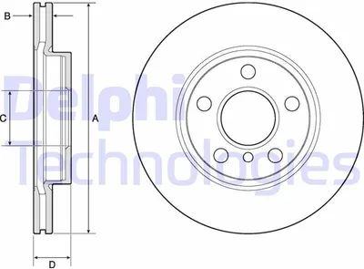 Produktbild von 2x DELPHI Bremsscheibe BG4704C für BMW 2 Active Tourer (F45) 45 2mm 280mm