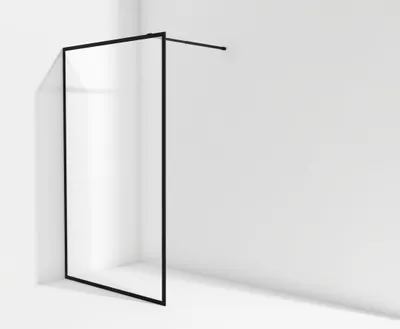 Produktbild von Walk-In Duschwand 120cm MARWELL - 120x195cm Duschabtrennung in schwarz - hochwertige Aluminiumprofile