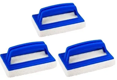 Image de 3 brosses à éponge pour piscine avec manche, pour le nettoyage