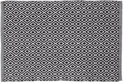 Produktbild von Unyqoos® Schwarze Badematte 90 x 60 cm mit exotischem Muster – weiche, rutschhemmende Badvorlage für Bad & Dusche, elegantes Design
