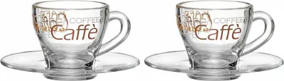 Image de Ritzenhoff & Breker Set de 2 tasses à espresso Milano avec soucoupes, verre, marron, 95 ml, 820836