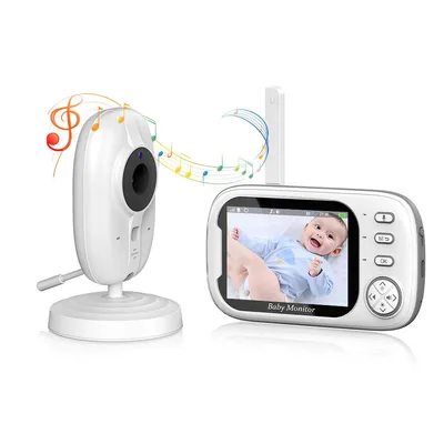 Produktbild von Babyphone mit 3,5-Zoll-LCD, 2-Wege-Audio, Infrarot-Nachtsicht, Temperaturüberwachung, 8 Schlaflieder, Stillerinnerung, Fernbedienung