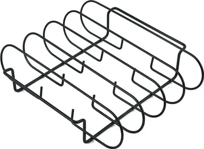 Produktbild von Rippchenhalter Edelstahl 4er, BBQ Rack für Grillparty & Camping, spülmaschinenfest, wiederverwendbar, 32x25x8cm