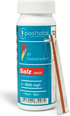 Produktbild von POOL Total Teststreifen Salz (NaCl) 0-8000 mg/l (20 TestStrips)