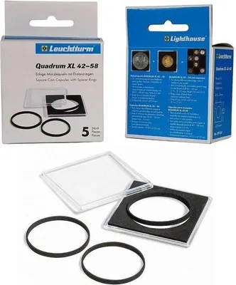 Obrázek produktu pro Čtvercová kapsle QUADRUM XL na mince do průměru 42 - 58 mm.