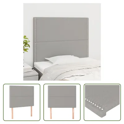 Produktbild von The Living Store Kopfteile 2 Stk. Hellgrau 100x5x78/88 cm Stoff