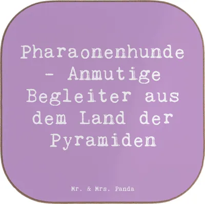 Produktbild von Mr. & Mrs. Panda Untersetzer Glas Spruch Pharaonenhund Freunde - Lavendeltraum - Geschenk, Getränkeuntersetzer, Hunderassen Beschreibung, Hundeliebhaber, sozialer Hund