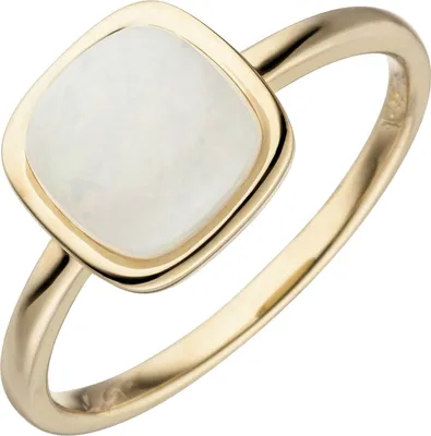 Produktbild von Ring aus 585 Gold Gelbgold mit Opal Goldring Fingerring für Damen Innenumfang 52mm  Ø16.6mm