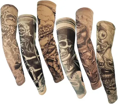 Productafbeelding van Tijdelijke Tatoeages - Arm Kousen - Feest Versiering - 6 Stuks - 40 cm - Multicolor
