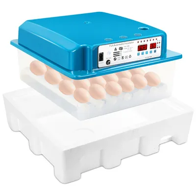 Image de TolleTour Incubateur Incubateur avec éclairage LED pour œufs Système de retournement + contrôle de la température Incubateur pour reptiles Incubateur 35-36 W 36 œufs Vert