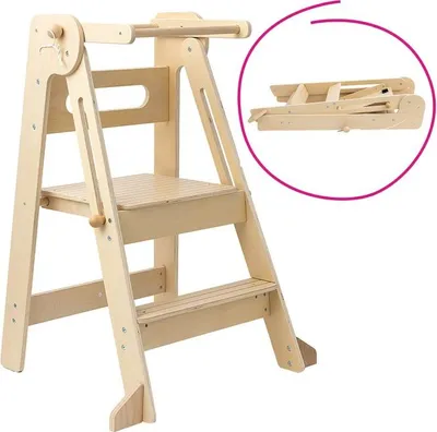 Produktbild von Kondela Montessori Faltbarer Lernturm Urian - Natur