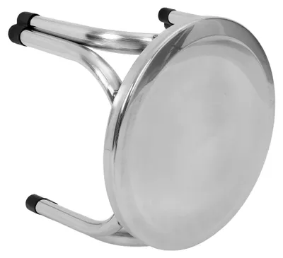 Produktbild von Kleiner Edelstahlhocker - Runder Tritthocker mit 22 cm Höhe für Küche und Bad