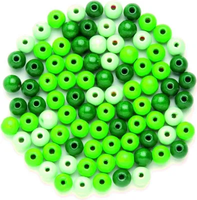 Produktbild von Glorex Holzperle grün mix 15 mm - 14 Stück
