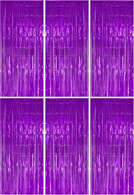 Produktbild von 6x Lametta Vorhang - lila - 91x244 cm