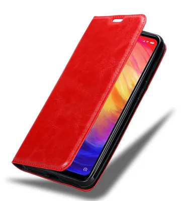 Produktbild von Cadorabo Hülle für Xiaomi RedMi NOTE 7 Schutz Hülle in Rot Handyhülle Etui Case Cover Magnetverschluss
