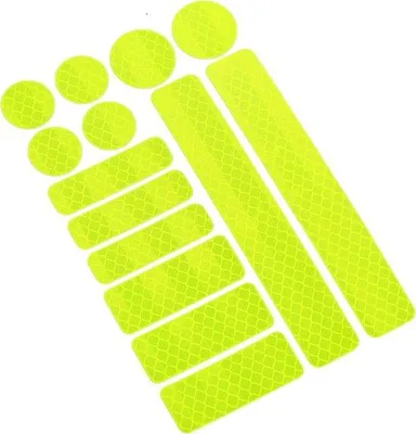 Obrázek produktu pro Reflexní samolepky, fluorescenční žluté, 14 kusů
