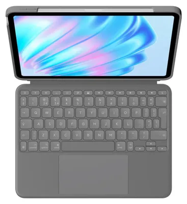 Produktbild von Logitech Combo Touch - Tastatur und Foliohülle - mit Trackpad - hintergrundbeleuchtet - Apple Smart connector - QWERTY - GB - Oxford Gray - für Apple 11-inch iPad Air (M2, M3)