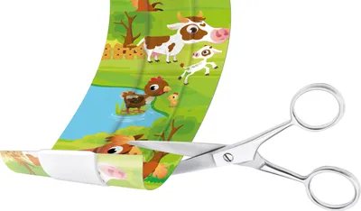 Produktbild von Kinder Wund-Pflaster 50x6cm Farmtiere abschneidbar
