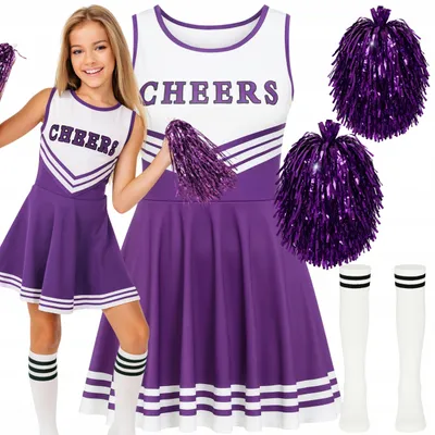 Produktbild von Hopki Cheerleader-Kostüm für Mädchen Gr. 134-140 mit Pompons