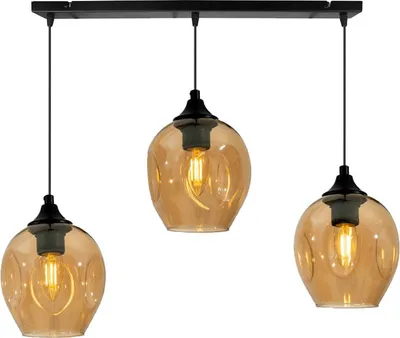 Produktbild von Candellux Schwarz und Braun Pendelleuchte Aspa für Glühbirne 3x E27 33-00606