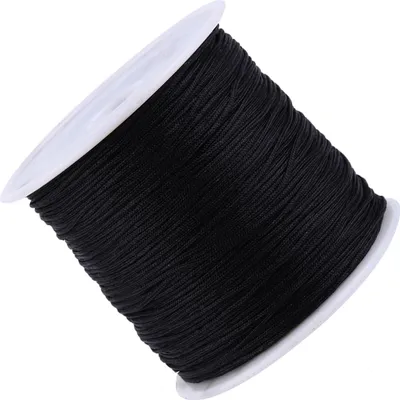 Obrázok produktu pre 100M x 0,8 mm nylonový čínsky uzol Cord Rattail Macrame Shamballa Thread String Black