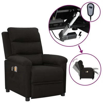 Image de Fauteuil électrique de massage Noir Tissu