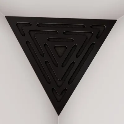 Productafbeelding van Set van 6 – Akoestische hoek- en plafondbassenabsorber "Triangle" | Voorzijde van de driehoek: 42 cm | Zwart | Triangle-WAVE]