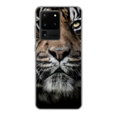 Produktbild von MuchoWow® Handyhülle Schutzhülle Hülle für Samsung Galaxy S20 Ultra Tiger - Nahaufnahme - Tier Silikon Softcase Handy Hülle - Karteninhaber