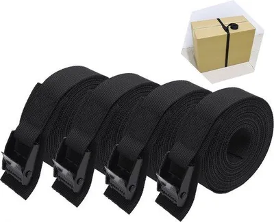 Immagine prodotto di 4 cordini in nylon con cintura e moschettone, 1,25 metri, neri