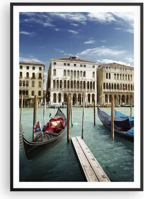 Produktbild von Gerahmtes Poster - Schwarzer Rahmen - Architektur venedig italien gondel - 70x100 cm - Wand Bild - Wanddeko - Wandbilder - Wandposter - Bilderrahmen - Bilder - Kunstdruck - Wandbild - P2BPA70x100-2705