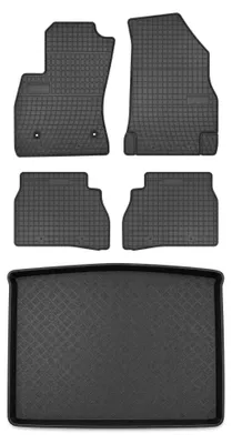 Produktbild von Gummimatten + Kofferraumwanne für Fiat Doblo II 2009-2020 (5-Sitzer) – Schwarz, passgenau – Wielganizator SolidPRO
