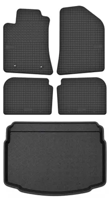 Productafbeelding van Rubberen automatten + kofferbakmat voor Toyota Avensis II T25 2003-2009 (stationwagen) – 5-delig, zwart, op maat – Wielganizator