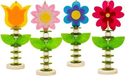 Produktbild von Bastelset Filzblumen, 4er Set