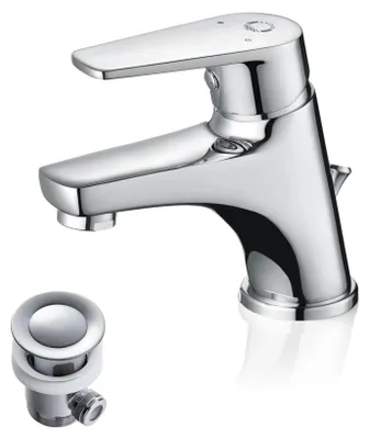 Productafbeelding van Wasbakarmatuur, opbouwmodel, waterbesparende luchtstraal, chroom, aansluiting G3/8