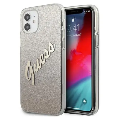 Image de Guess Guhcp12Spcuglsgo Iphone 12 Mini5,4 Złoty/Gold Hardcase Glitter Gradient Script