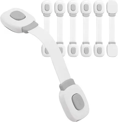 Image de Lot de 6 verrous de sécurité pour enfants - Verrous pour portes, tiroirs et réfrigérateurs, sécurité enfants
