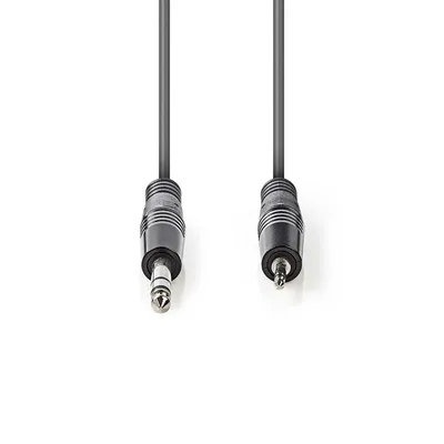 Produktbild von Nedis Stereo-Audiokabel - 6.35 mm Stecker - 3.5 mm Stecker - Vernickelt - 3.00 m - Rund - Dunkelgrau - Kartonhülle