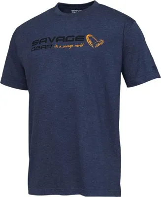 Produktbild von Savage Gear Angelshirt Signature Logo T-Shirt Blue Melange L