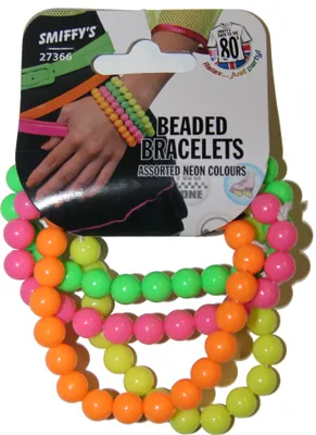 Produktbild von 80er Jahre Perlen Armbänder Neon 4er-Set