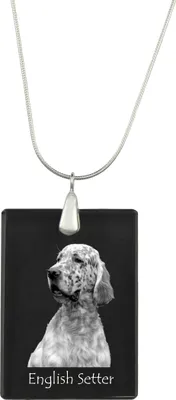 Image de Setter anglais - Pendentif en cristal avec chien, collier en argent avec photo, pendentif personnalisé de la marque Art-Dog