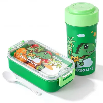 Bento-Lunchbox 800 ml, 2 Fächer, mit Besteck, auslaufsicher