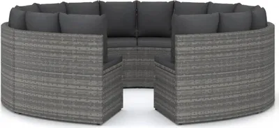 Obrázok produktu pre vidaXL 8-dielna záhradná sedacia súprava s vankúšmi Poly Rattan Grey
