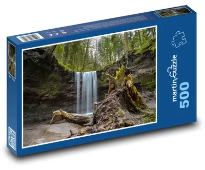 Obrázok produktu pre Puzzle 500 Roklina s Vodopádom v Lesnom Poraste - martinpuzzle