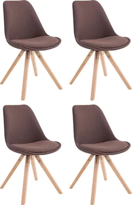 Produktbild von 4er Set Besucherstuhl HLO-CP82 Stoff Square Natura  braun