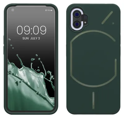 Produktbild von kwmobile Handyhülle für Nothing Phone (1) Hülle - Case Silikon - Kabelloses Laden - Schutzhülle Cover in Moosgrün
