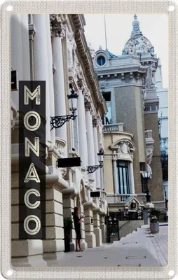 Produktbild von vianmo Blechschild 18x12 cm Monaco Frankreich Sehenswürdigkeiten Abenteuer Reisen Urlaub
