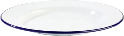Produktbild von APS 40666 Teller ENAMELWARE, Ø 26 cm, Höhe 2 cm, emailliertes Stahlblech, weiß mit blauem Rand