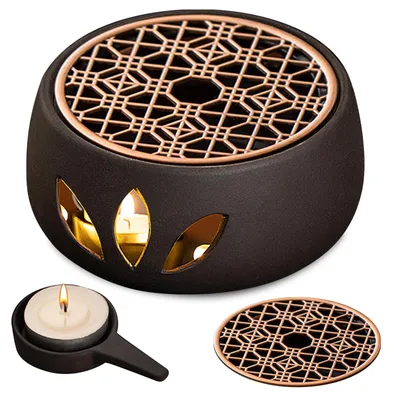 Productafbeelding van Stoofje voor Theepot, Keramische Theewarmer, Koffiewarmer, Zwart