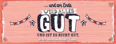 Produktbild von vianmo Holzschild 10x27 cm und am Ende wird alles Gut