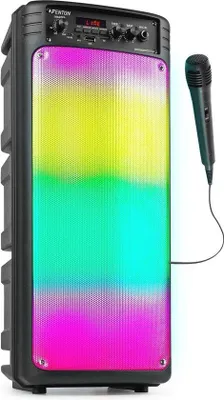 Image de Enceinte sans fil pour fêtes avec éclairage LED et microphone - 100 W